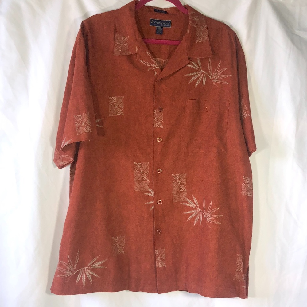Rust Red Botanical Button Down - image 1